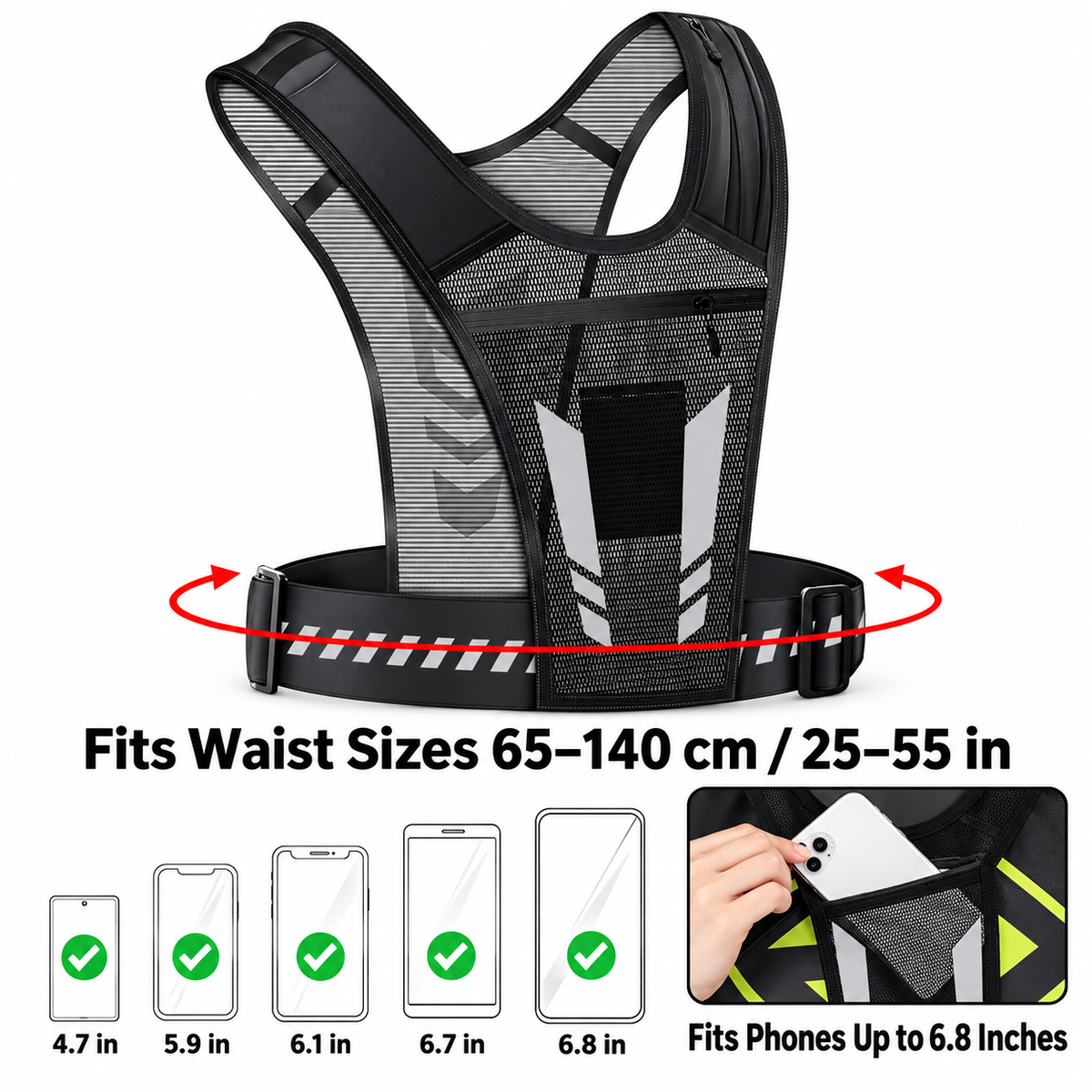 CROSIAX AeroRun™️ Multi-Pocket Reflective Vest