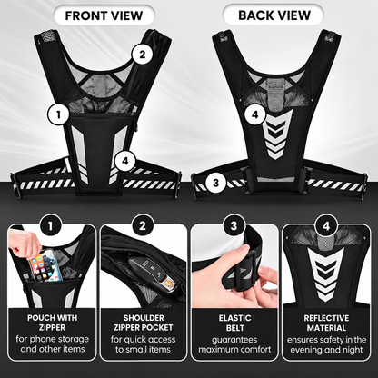 CROSIAX AeroRun™️ Multi-Pocket Reflective Vest