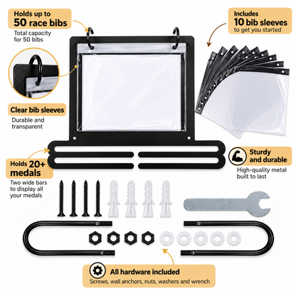 CROSIAX RaceWall™ – Medal & Bib Display