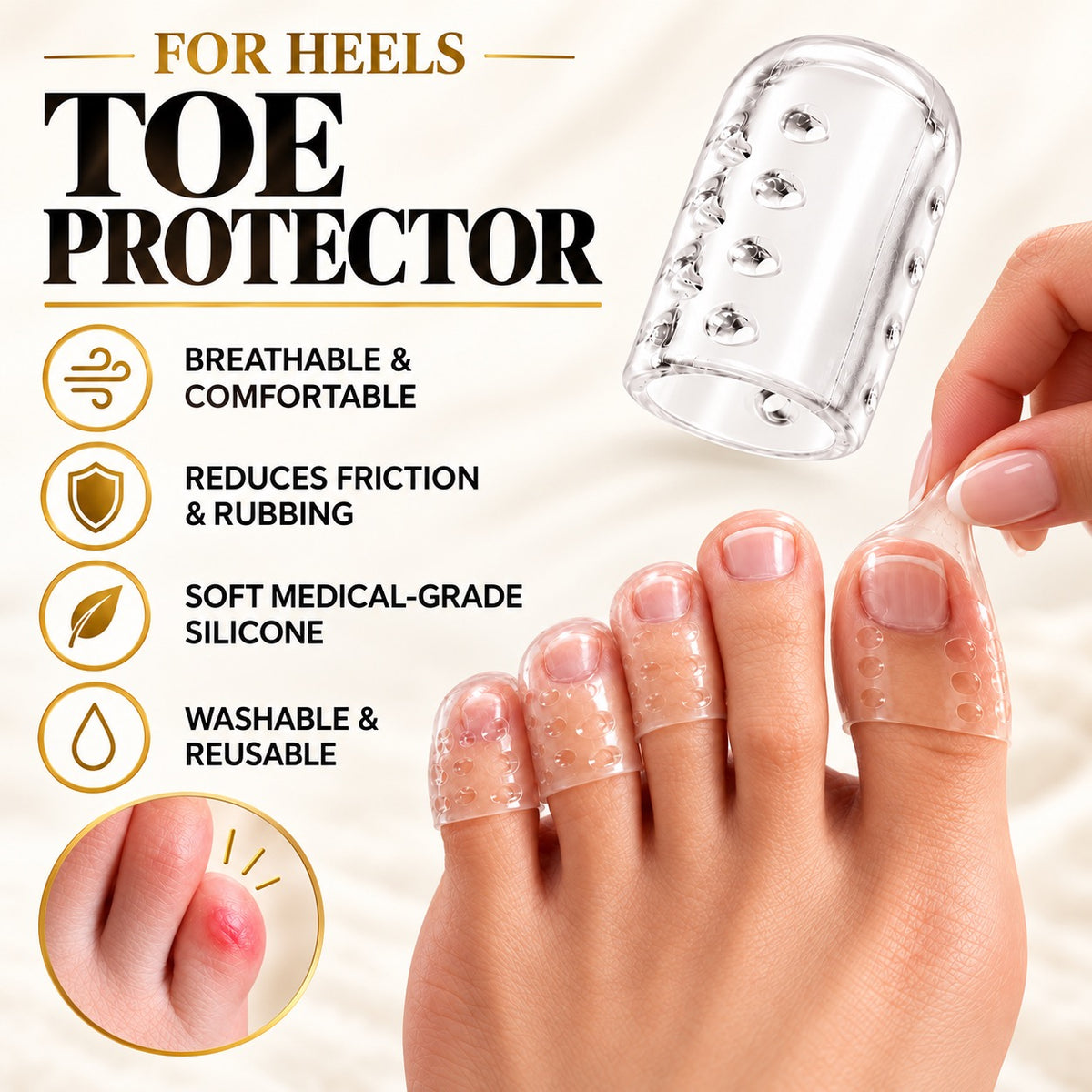 CROSIAX HeelGuard™ - Gel Toe Protectors
